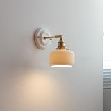 Vintage Japanese Ceramic Brass Wall Light