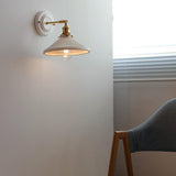 Vintage Japanese Ceramic Brass Wall Light