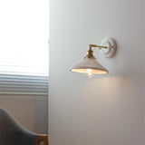Vintage Japanese Ceramic Brass Wall Light