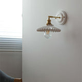 Vintage Japanese Ceramic Brass Wall Light