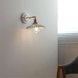 Vintage Japanese Ceramic Brass Wall Light