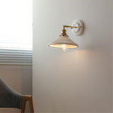 Vintage Japanese Ceramic Brass Wall Light