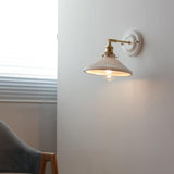 Vintage Japanese Ceramic Brass Wall Light