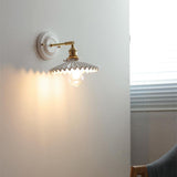 Vintage Japanese Ceramic Brass Wall Light