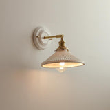 Vintage Japanese Ceramic Brass Wall Light