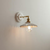 Vintage Japanese Ceramic Brass Wall Light
