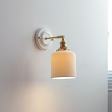Vintage Japanese Ceramic Brass Wall Light