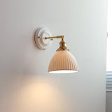 Vintage Japanese Ceramic Brass Wall Light