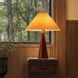 Wood Pleated LED Table Lamp